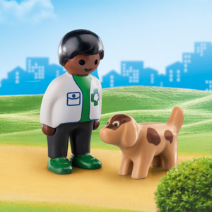 Playmobil 1.2.3 - Vet with Dog (70407)