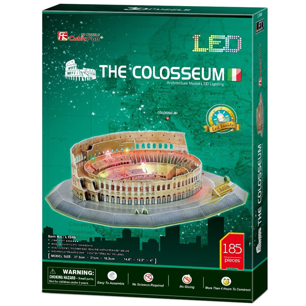 CubicFun - The Colosseum (Italy) with LED lights (L194h)