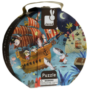 Janod - Treasure Hunt Hat Box Puzzle (J02922) - 36 pcs