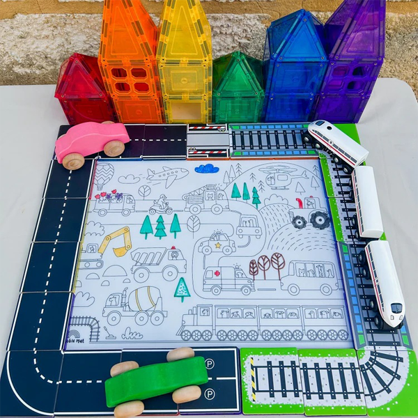 Learn & Grow Toys - Magnetic Tiles Toppers - Road Pack - Image 21
