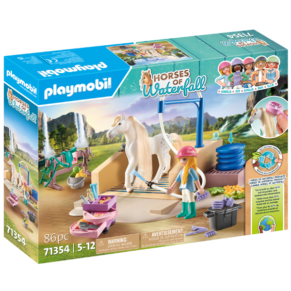 Playmobil Horses of Waterfall - Washing Station with Isabella and Lioness (71354) - Image 2