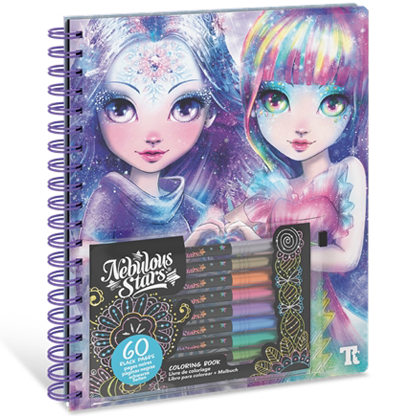 Nebulous Stars - Black Pages Colouring Book - Isadora