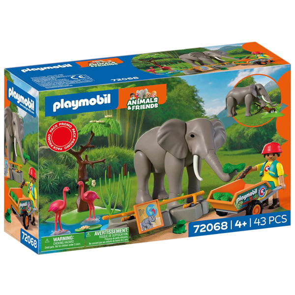 Playmobil Animals & Friends (PromoPack) - Elephant with Zookeeper (72068) - Image 2