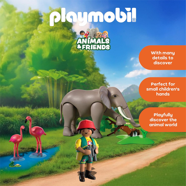Playmobil Animals & Friends (PromoPack) - Elephant with Zookeeper (72068) - Image 5