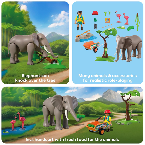Playmobil Animals & Friends (PromoPack) - Elephant with Zookeeper (72068) - Image 6