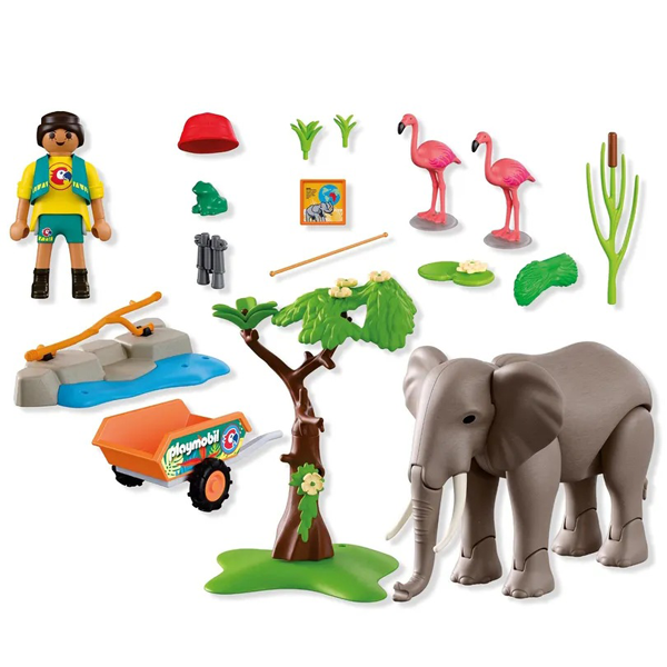 Playmobil Animals & Friends (PromoPack) - Elephant with Zookeeper (72068) - Image 3
