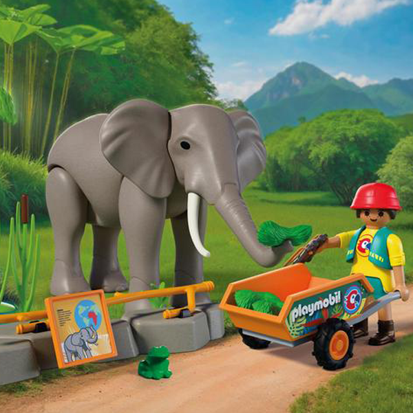 Playmobil Animals & Friends (PromoPack) – Elephant with Zookeeper (72068)