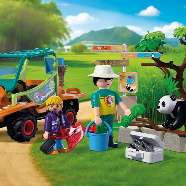 Playmobil Animals & Friends – Zoo: Zookeeper with Vehicle (72072)
